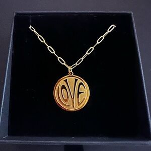 L&C Gold Love Pendant Necklace